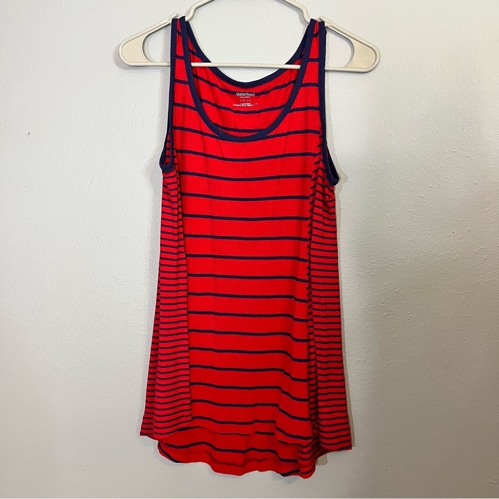 Motherhood Maternity Women's Red & Navy Blue Tank Top Size Small
